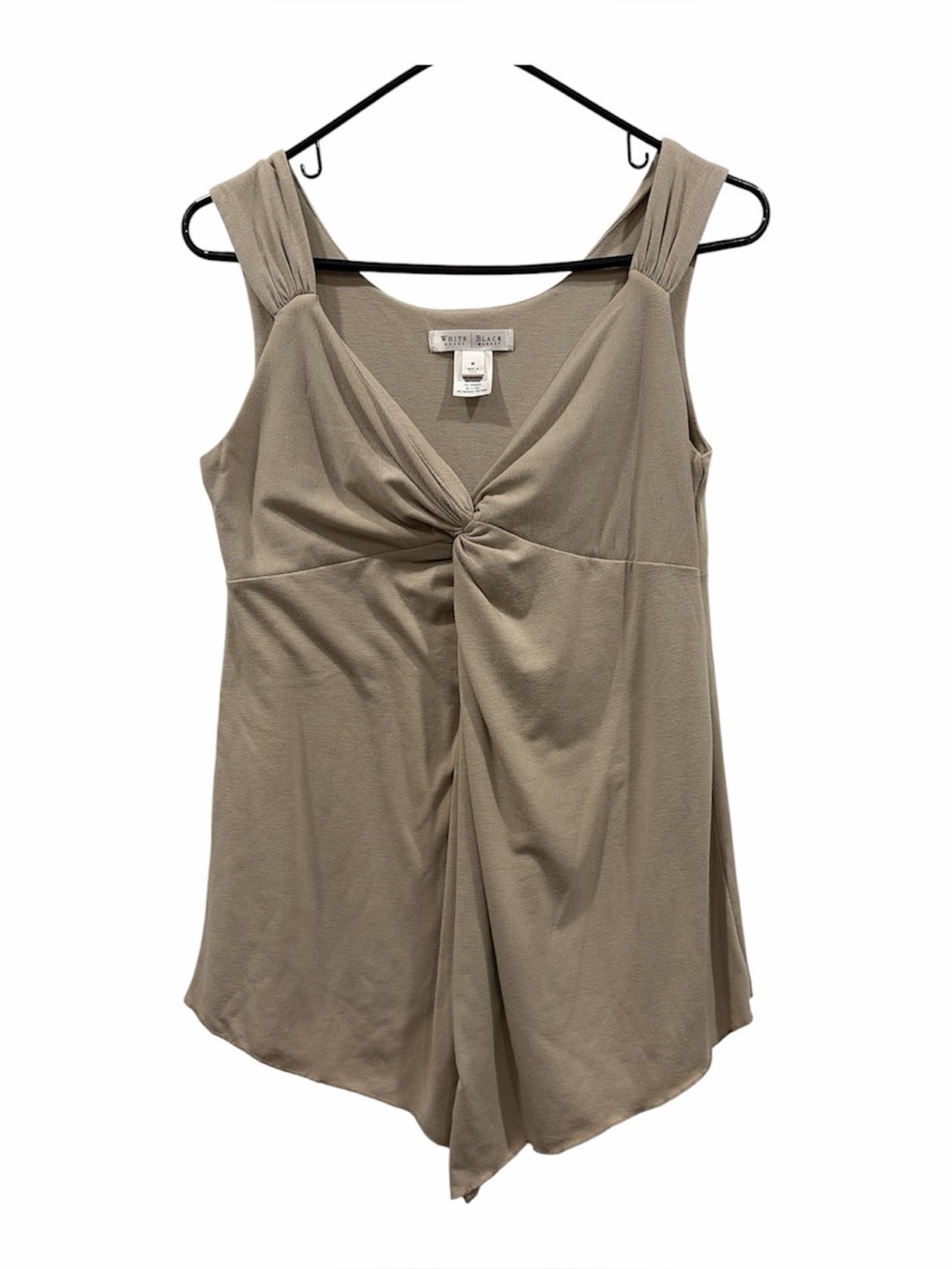 White House Black Market Taupe Knot-Front Sleeveless Camisole